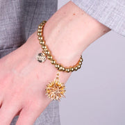 Bracciale in Metallo di perline con riccio di mare placcato oro