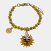 Bracciale in Metallo con riccio di mare placcato oro e stella bianca e cuore