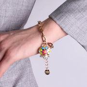 Bracciale in Metallo  con campana a fiori multicolor