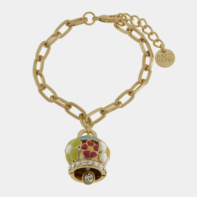Bracciale in Metallo  con campana a fiori multicolor - BYSIMON gioielli