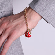 Bracciale in Metallo con cuore rosso e nodo