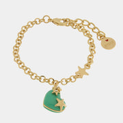 Bracciale in Metallo con cuore verde e stelle