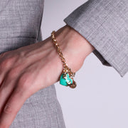 Bracciale in Metallo con cuore verde e stelle