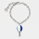 Bracciale in Metallo con mongolfiera blu e azzurra - BYSIMON gioielli
