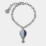 Bracciale in Metallo con mongolfiera blu e azzurra