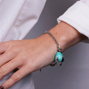 Bracciale in Metallo con pumo verde