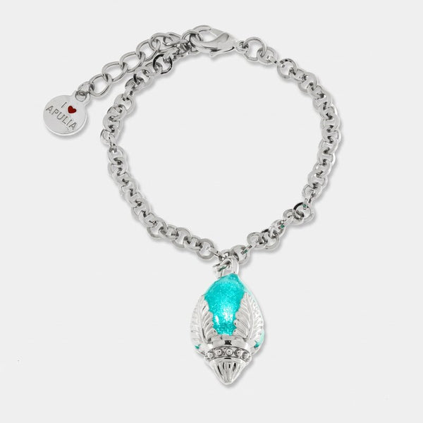 Bracciale con pumo pugliese verde portafortuna | pumo portafortuna pugliese | BYSIMON
