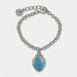 Bracciale con pumo pugliese azzurro portafortuna | gioielli pugliesi | BYSIMON