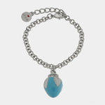 Bracciale con pumo pugliese azzurro portafortuna | gioielli pugliesi | BYSIMON
