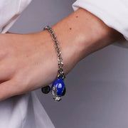 Bracciale in Metallo con pumo blu