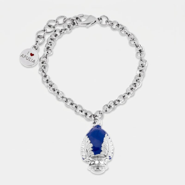 Bracciale con pumo pugliese blu portafortuna | pumi pugliesi I Love Apulia | BYSIMON