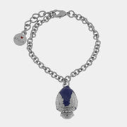 Bracciale in Metallo con pumo blu