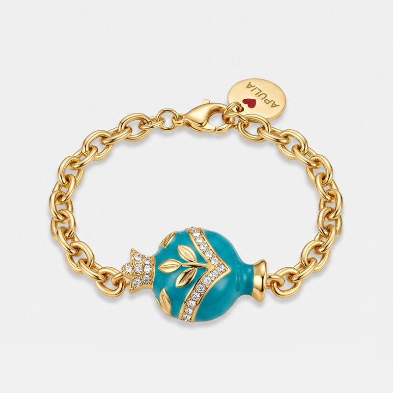 Bracciale con pumo pugliese verde portafortuna | gioielli pugliesi I Love Apulia | BYSIMON
