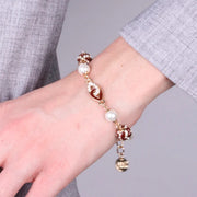 Bracciale in Metallo con perle banche e nere
