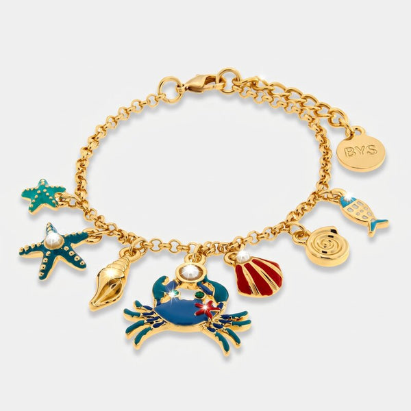 Bracciale con granchio stelle marine e conchiglie | collana con conchiglie | BYSIMON