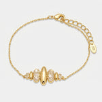 Bracciale in Metallo ovali alternati lisci e pavè - BYSIMON gioielli