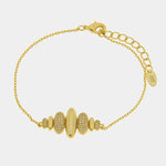 Bracciale in Metallo ovali alternati lisci e pavè - BYSIMON gioielli