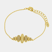 Bracciale in Metallo ovali alternati lisci e pavè