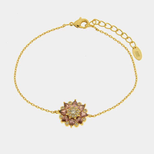 Bracciale in Metallo fiore zirconato - BYSIMON gioielli