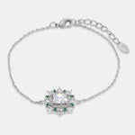 Bracciale in Metallo zirconato con punti luce verdi - BYSIMON gioielli