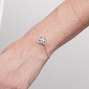 Bracciale in Metallo fiore azzurro