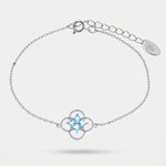 Bracciale in Metallo fiore azzurro - BYSIMON gioielli