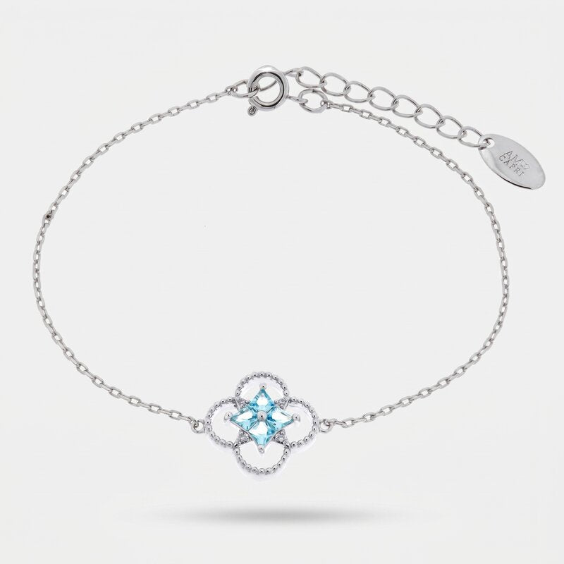 Bracciale in Metallo fiore azzurro - BYSIMON gioielli
