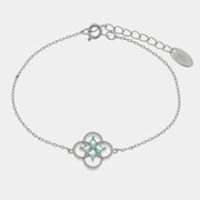 Bracciale in Metallo fiore azzurro