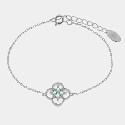 Bracciale in Metallo fiore azzurro