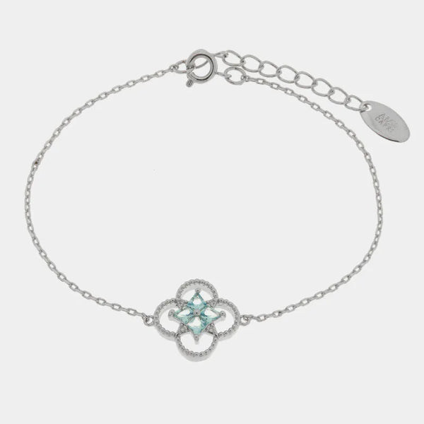 Bracciale in Metallo fiore azzurro - BYSIMON gioielli