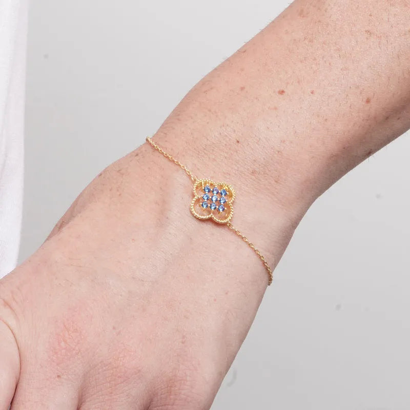 Bracciale in Metallo fiore blu - BYSIMON gioielli