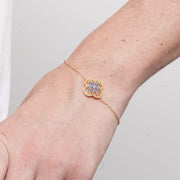 Bracciale in Metallo fiore blu