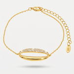 Bracciale in Metallo alternato liscio e pavè - BYSIMON gioielli