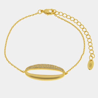 Bracciale in Metallo alternato liscio e pavè - BYSIMON gioielli