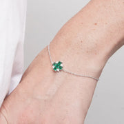 Bracciale in Metallo fiore verde