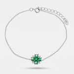 Bracciale in Metallo fiore verde - BYSIMON gioielli