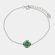 Bracciale in Metallo fiore verde