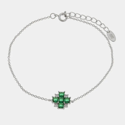 Green flower metal bracelet