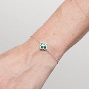 Bracciale in Metallo fiore verde