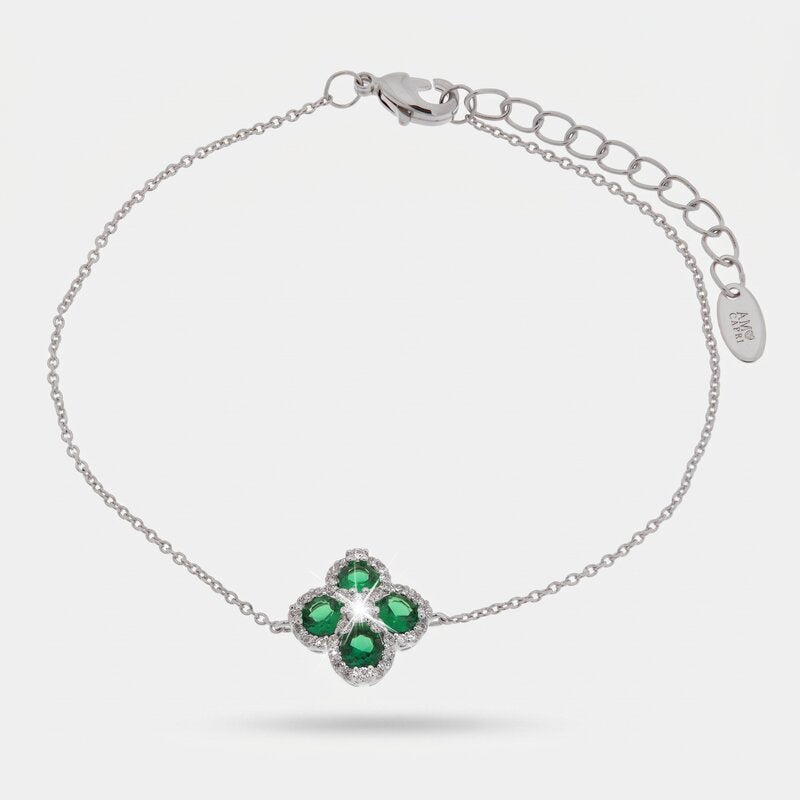 Bracciale in Metallo fiore verde - BYSIMON gioielli
