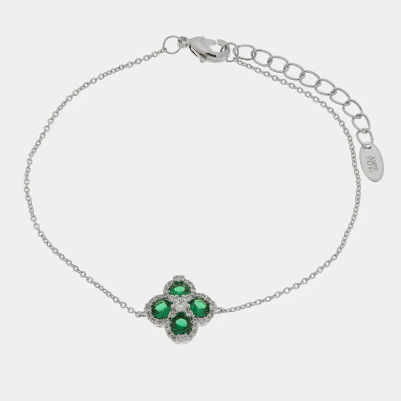 Bracciale in Metallo fiore verde