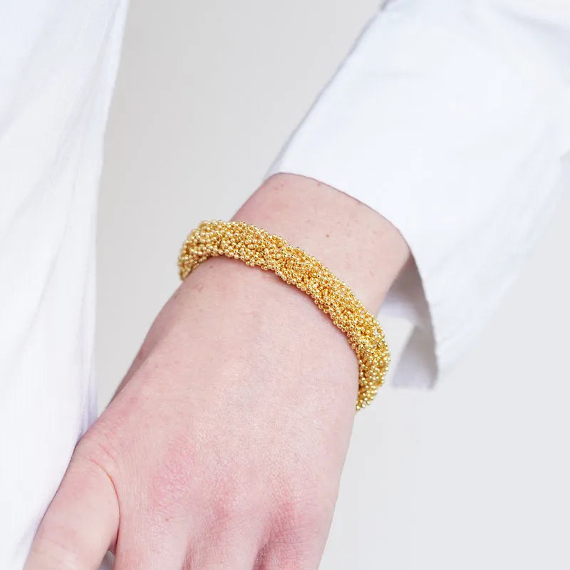Bracciale in Metallo con perline intrecciate