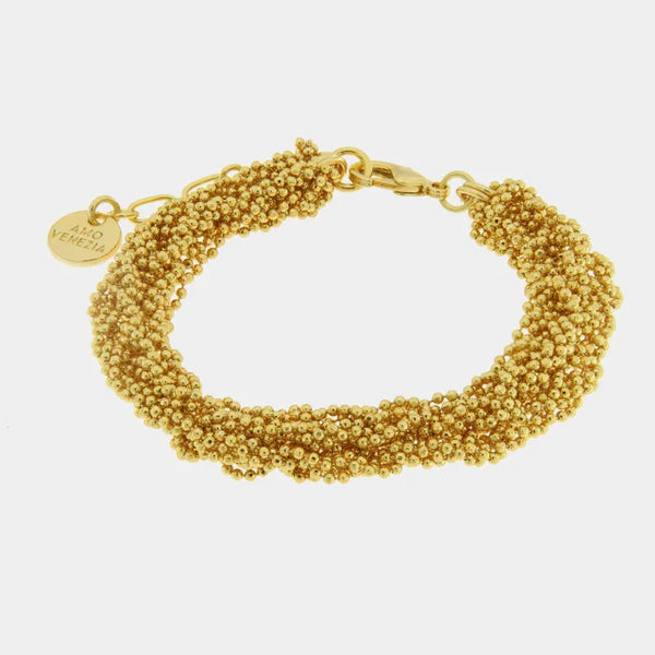 Bracciale in Metallo con perline intrecciate - BYSIMON gioielli