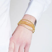 Bracciale in Metallo con perline e cristalli intrecciati