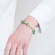 Bracciale in Metallo con cristalli verdi ispirati al vetro di Murano