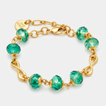 Bracciale in Metallo con cristalli verdi ispirati all'art glass - BYSIMON gioielli