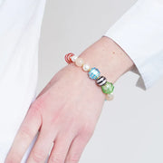 Bracciale in Metallo con cristalli colorati ispirati al vetro di Murano