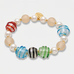 Bracciale in Metallo con cristalli colorati ispirati all'art glass - BYSIMON gioielli