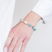 Bracciale in Metallo con cristalli azzurri ispirati al vetro di Murano