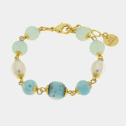 Bracciale in Metallo con cristalli azzurri ispirati al vetro di Murano